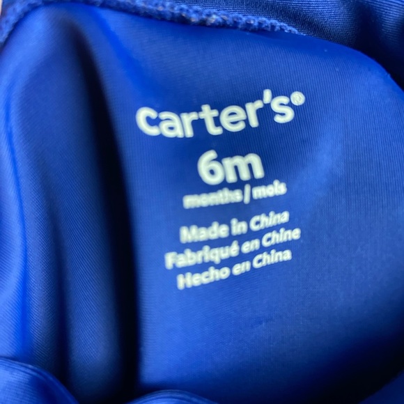 Carters Infant Girls Blue Dream Big Rainbow Rash Guard Swimming Suit Top 6M - Picture 4 of 6